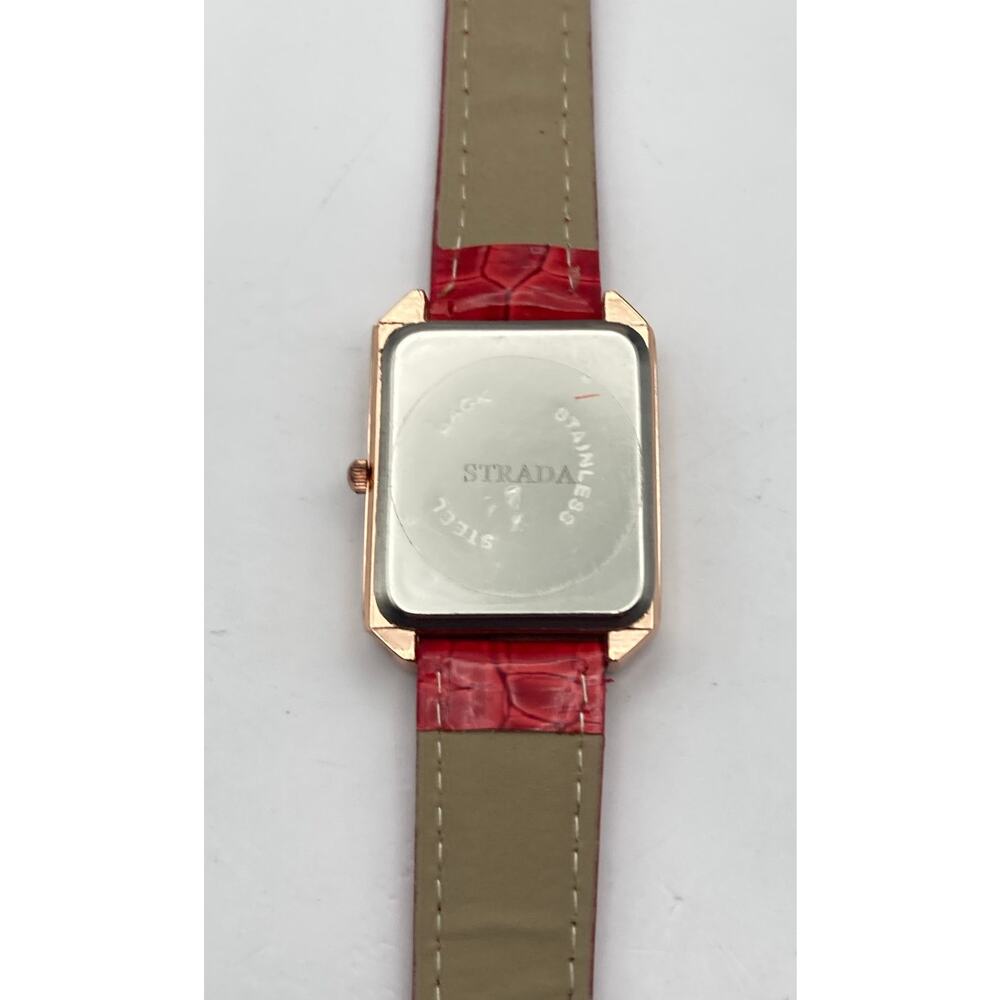 Strada Pink Rose Women's Watch 29mm - New Battery - Adjustable Red Band - Picture 7 of 10